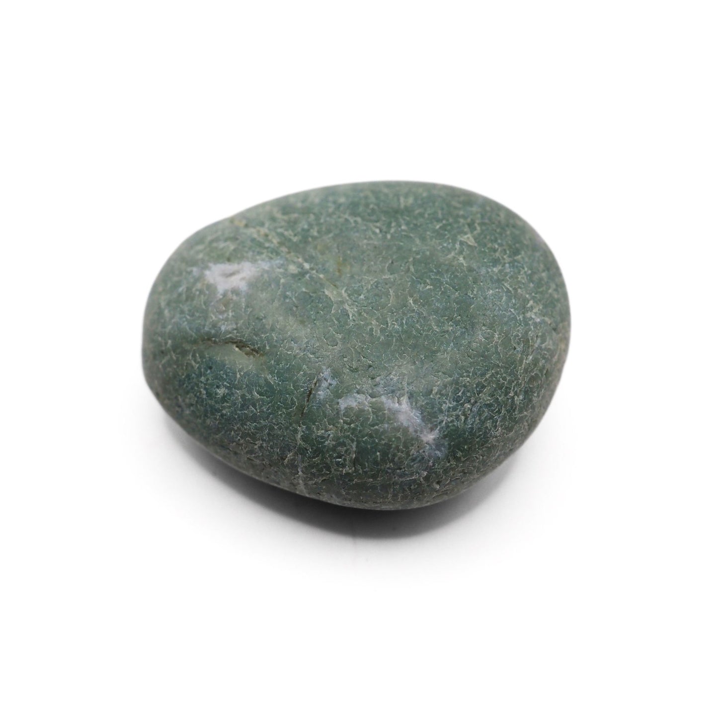 Side view of green Jasper palm stone